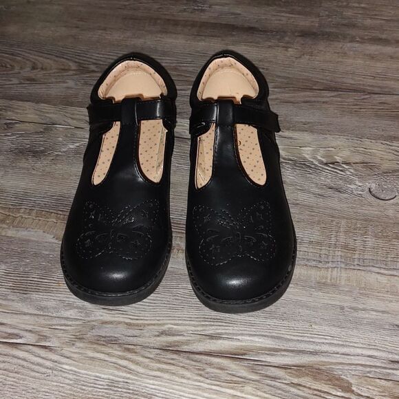 Dream Paris  Girls  black Mary Janes  with butterfly front  Sz 5 - Picture 2 of 6